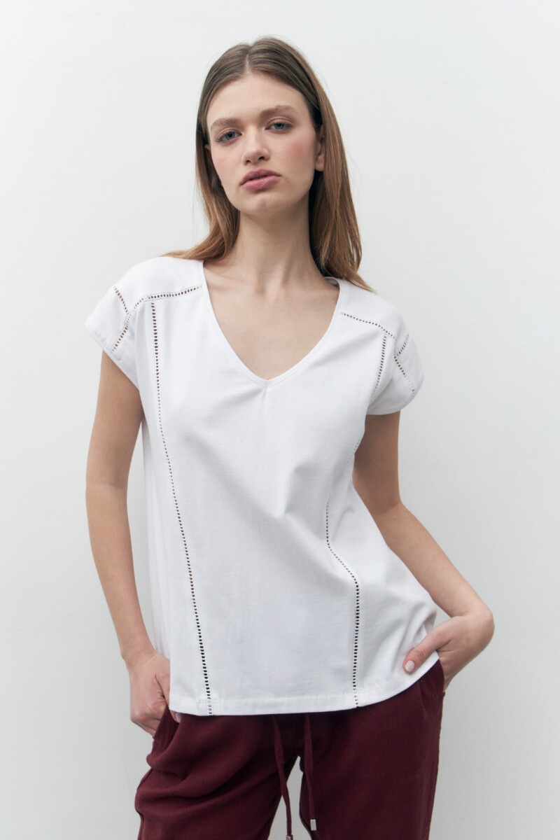 Remera con vainillas - blanco 