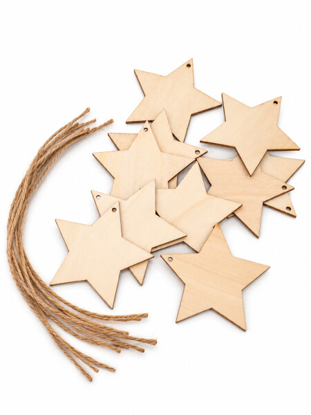 ADORNO COLGANTE ESTRELLA SET 10 PCS BEIGE