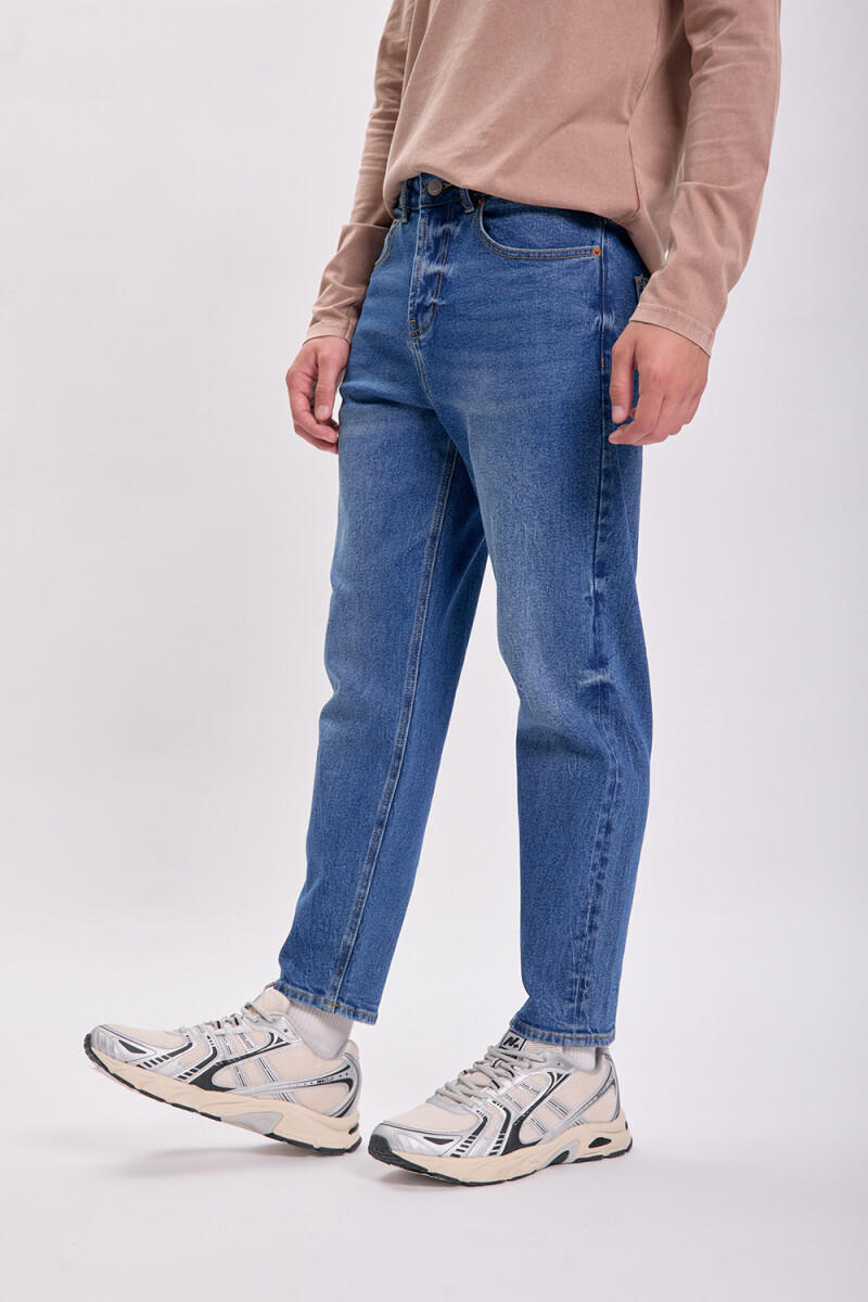 Pantalón jean slim taper Azul Medio