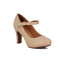 Zapato Formal Mujer Vizzano Taco Alto Beige