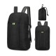 Mochila Plegable Viaje Almacenamiento Impermeable Multiuso Color negro