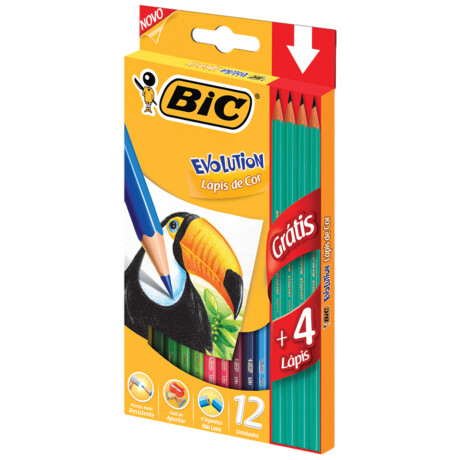 LAPICES DE COLORES BIC EVOLUTION LARGOS X 12 UNI + 4 LAPICES HB LAPICES DE COLORES BIC EVOLUTION LARGOS X 12 UNI + 4 LAPICES HB