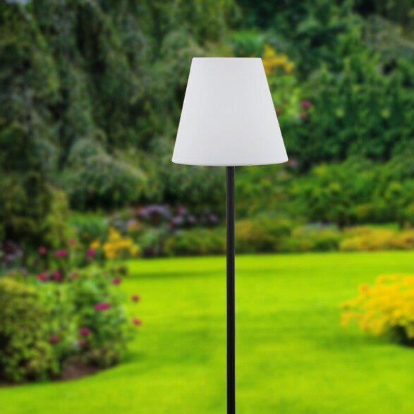 Portátil pie negro y pant. blanco E27 IP44 ALGHERA EG0457