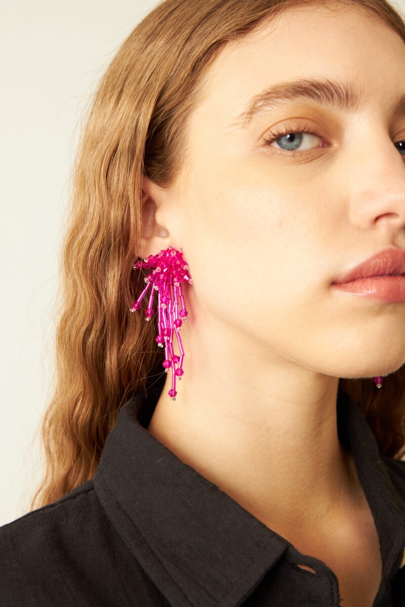 Caravanas mostacillas party fucsia