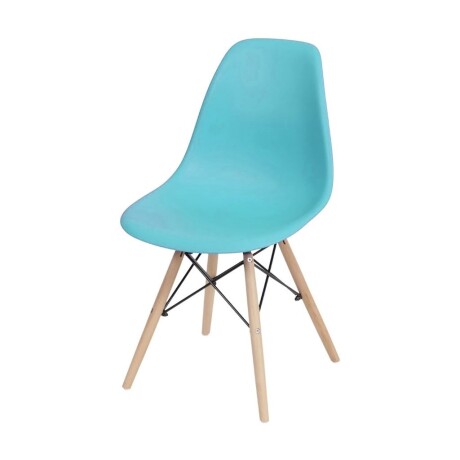 Kit X2 Silla Eames DKR Base En Madera Turquesa