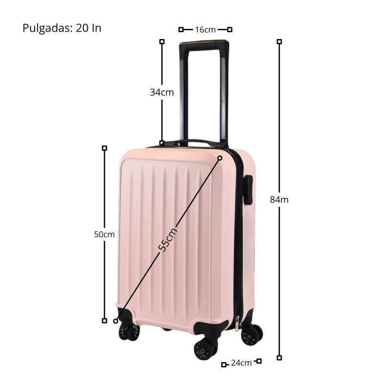 Valija Carry On 20'' Rígida Bonn Elegance ROSADO PASTEL