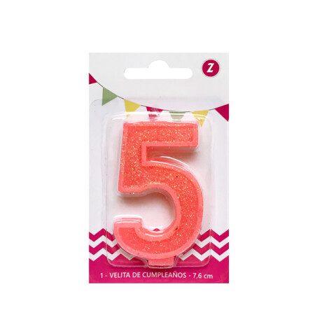 Velita Grande Glitter N°5 Rosa Velita Grande Glitter N°5 Rosa