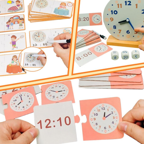 Juego de madera para aprender a leer la hora Sc