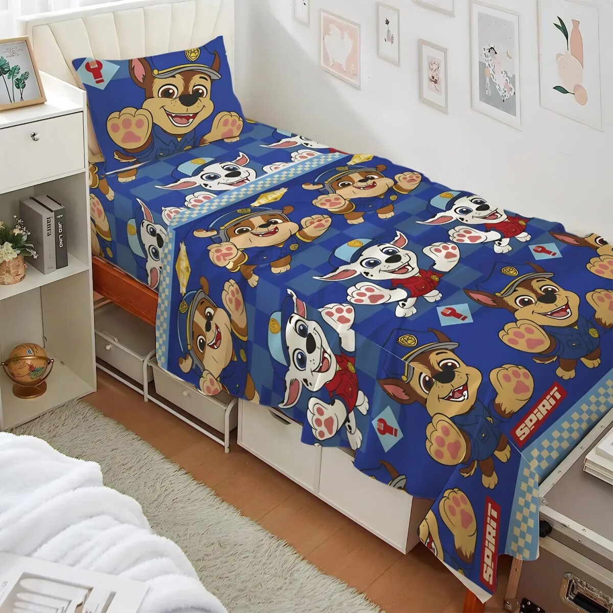 Juego De Sábanas Nickelodeon Infantil 1 Plaza Paw Patrol Para Dormitorio Infantil 