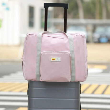 Bolso Plegable Para Viaje Con Bolsillo Rosado