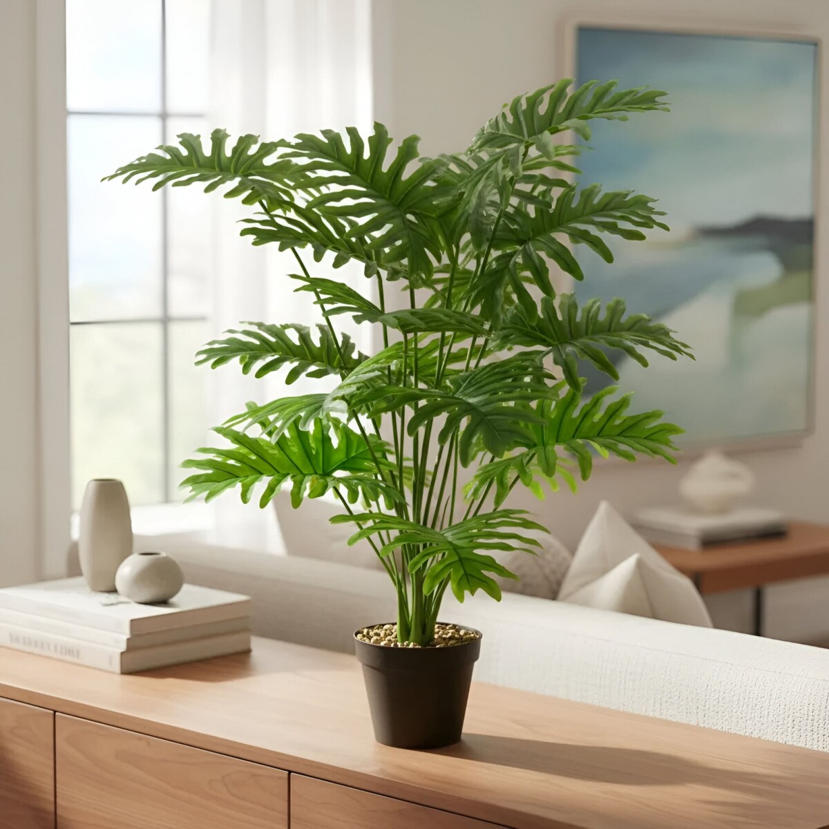 Planta Con Maceta Hoja Palmera 