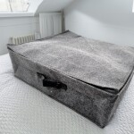 ORGANIZADOR CON TAPA Y CIERRE FIELTRO GRIS 55x50x17CM ORGANIZADOR CON TAPA Y CIERRE FIELTRO GRIS 55x50x17CM