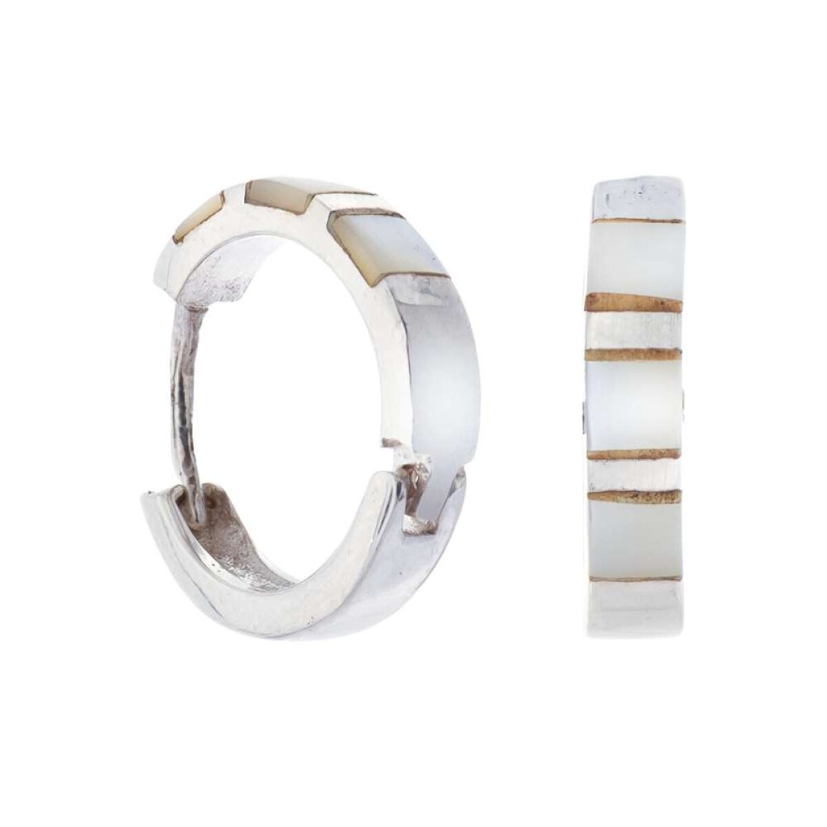 Par De Aros De Plata 925 - Con Nácar 