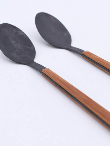 SET X 2 CUCHARA DE POSTRE NEGRO