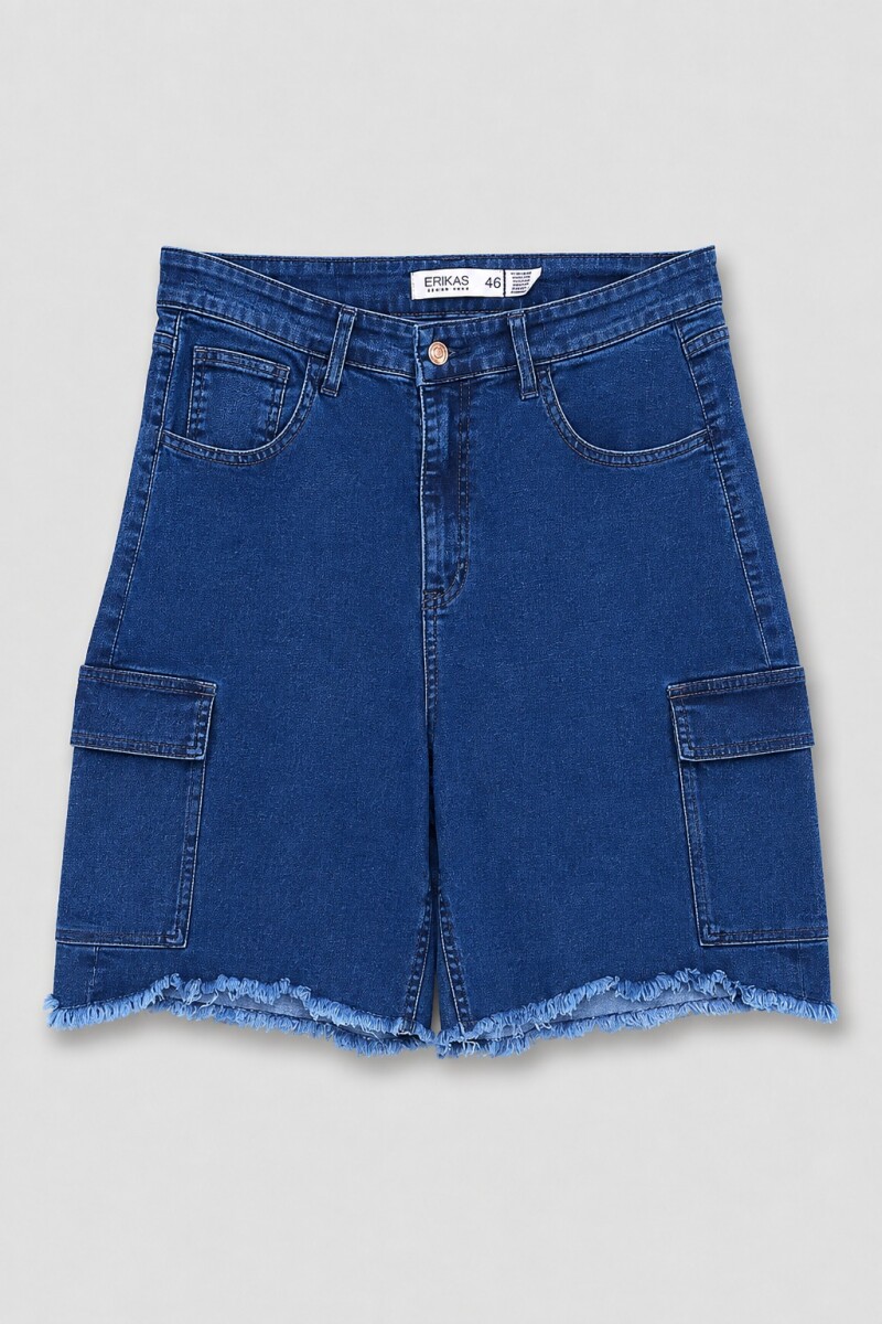 Bermuda Flor Jazmin - Cargo azul 
