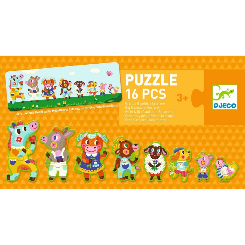 Puzzle Grandes y pequeños de la Granja 16 piezas Djeco Puzzle Grandes y pequeños de la Granja 16 piezas Djeco