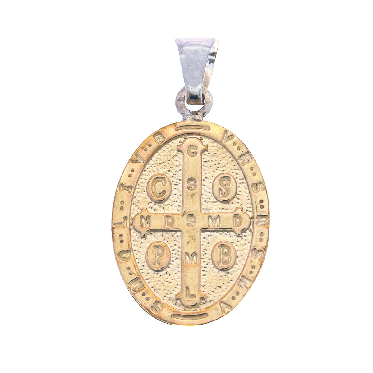 Medalla de plata 925 y double en oro 18 ktes, SAN BENITO 