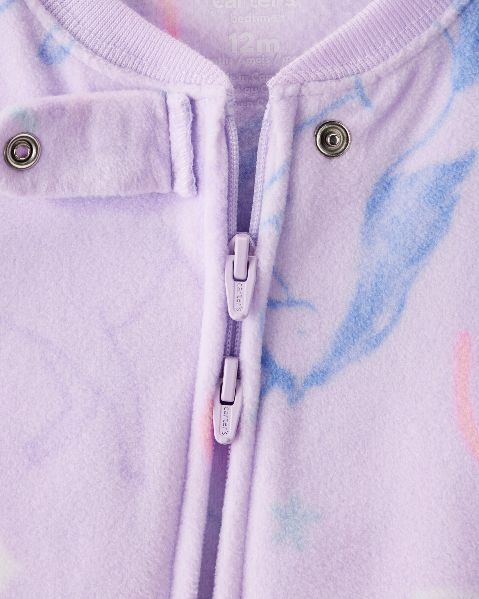 Pijama una pieza de micropolar, con pie, diseño unicornio Sin color