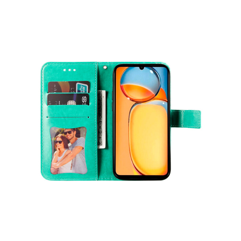 Flip cover Xiaomi Redmi 13C diseño mandala verde Flip Cover Xiaomi Redmi 13c Diseño Mandala Verde