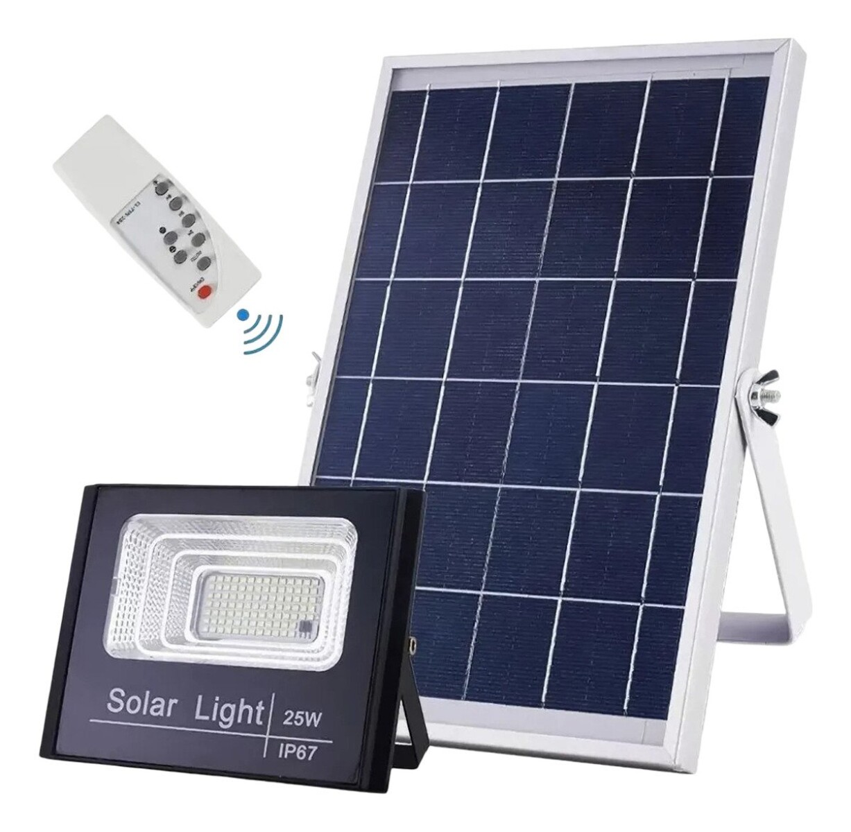 Foco Led Luz Solar 25 Watts Control Remoto Exterior Interior 