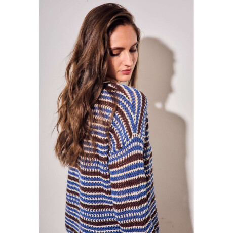 Sweater Rayado Texturado Azul
