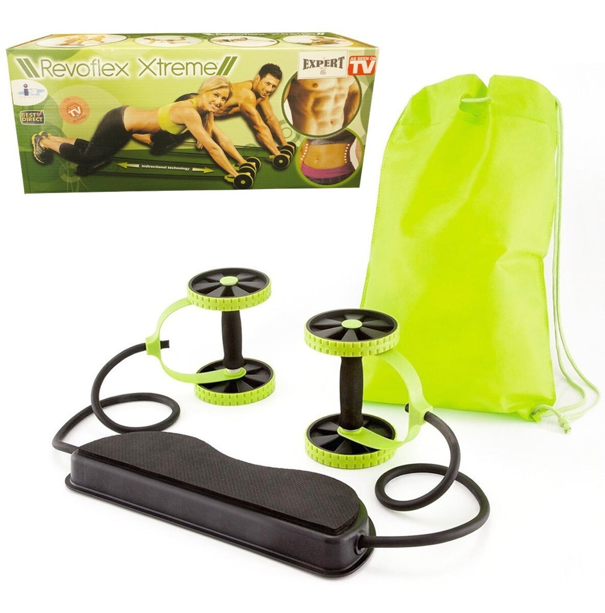 Revoflex Extreme Rueda Abdominal C/ Bandas Elásticas 