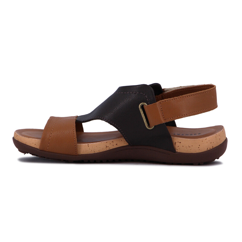 Sandalia Casual Mujer Country Dos Tiras Con Pulsera Marron-cafe