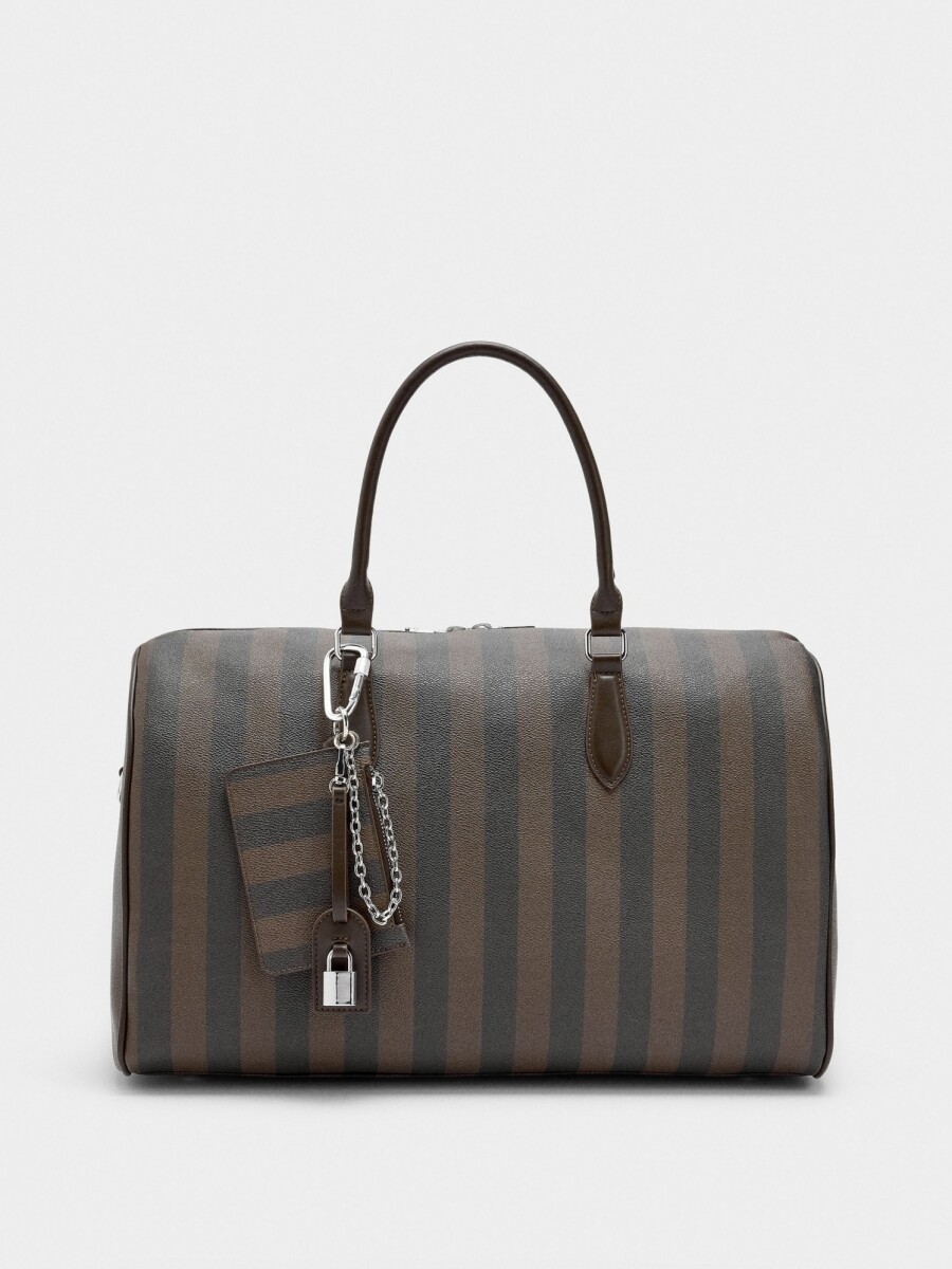 Bolso De Fin De Semana A Rayas marron