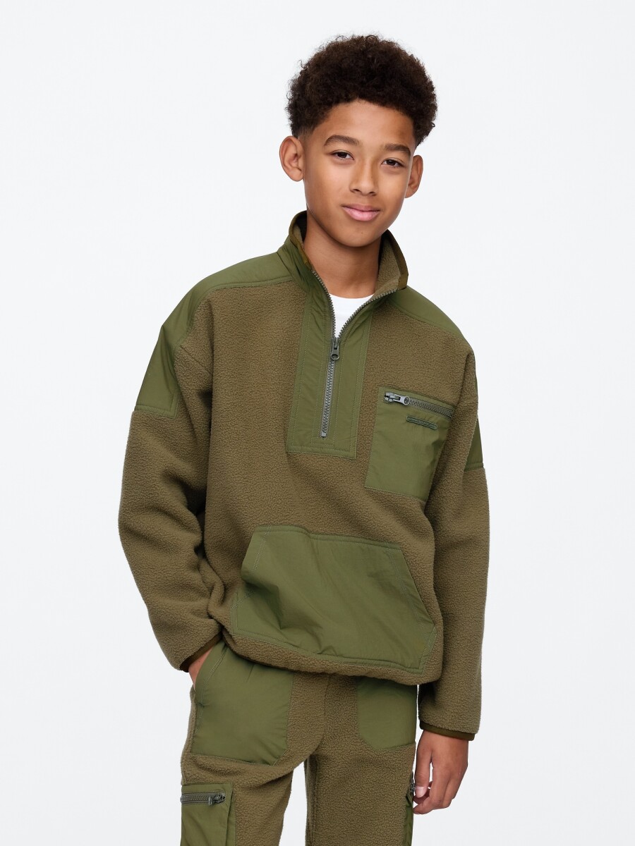 Buzo Cozy Niño - Army Jacket Green 