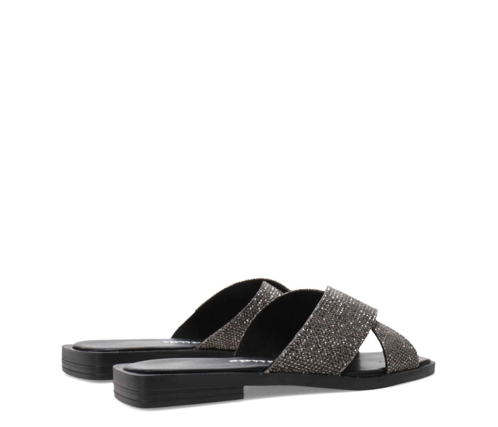 Sandalia de tiras cruzadas Preto
