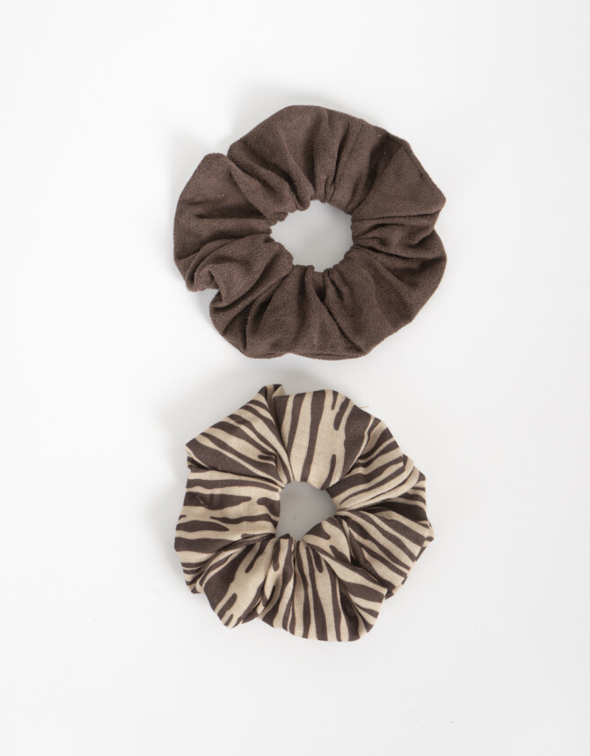 Skunzies Suede Set De Scrunchies - Combinacion Bicolor
