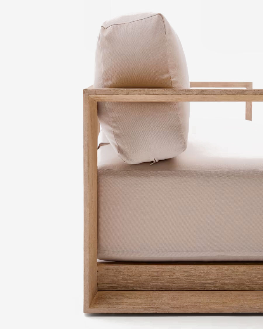 Sofá Ambra de 3 plazas de madera maciza de acacia con acabado claro 249 cm FSC 100% Sofá Ambra de 3 plazas de madera maciza de acacia con acabado claro 249 cm FSC 100%