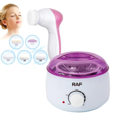 Set Belleza Calentador de Cera + Spa Facial Multifunción Rosa
