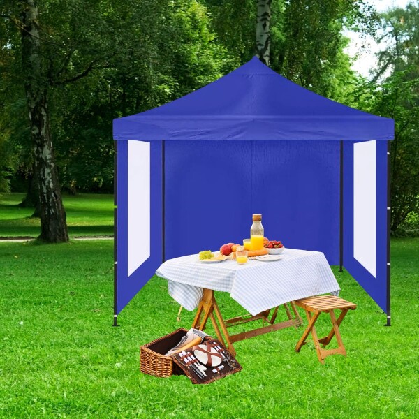 Gazebo Plegable con Paredes y Ventanas 3x3 Para Playa o Jardín Autoarmable Color Azul Gazebo Plegable 3x3 M Autoarmable Ventanas Jardin Toldo Uv Color Azul