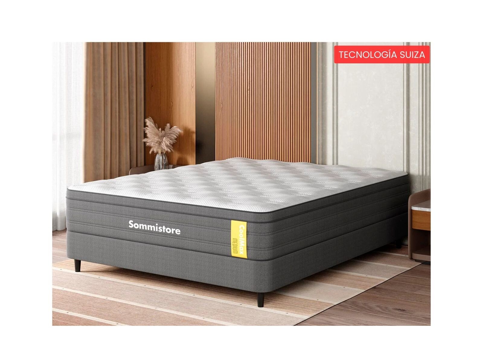 Colchón + Sommier 2Plazas CoolMax® Medium con Pillow 