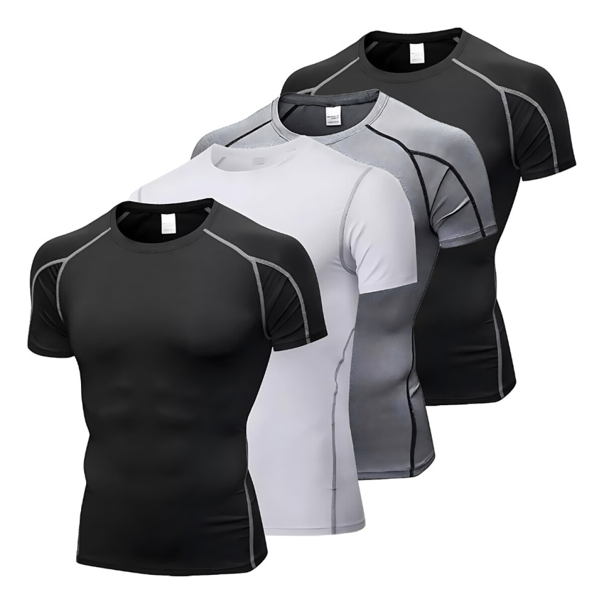 Set Deportivo X4 Remeras Termicas Entrenar Fit - Multicolor 