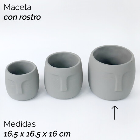 Maceta Con Rostro 16,5x16,5x16cm Maceta Con Rostro 16,5x16,5x16cm