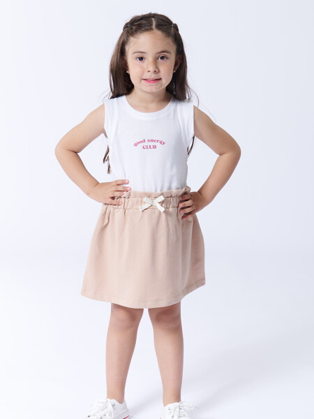 Pollera de algodón Beige