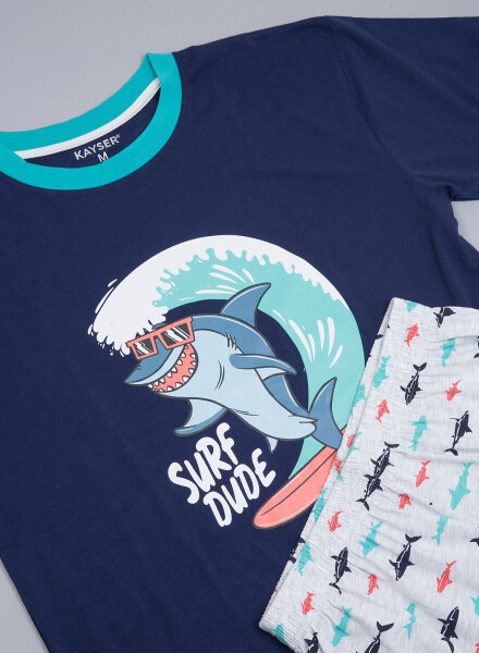 Pijama papa shark Azul