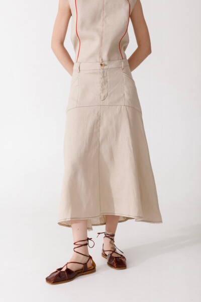 PRE VENTA FALDA POMELA Beige