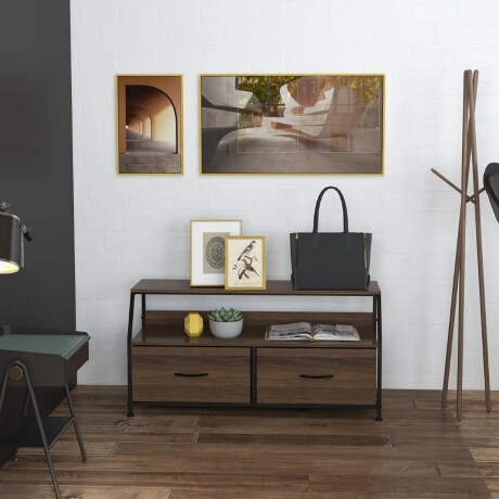 Rack TV Selecta Madera Marrón con 2 Cajones y Estantes Rack TV Selecta Madera Marrón con 2 Cajones y Estantes