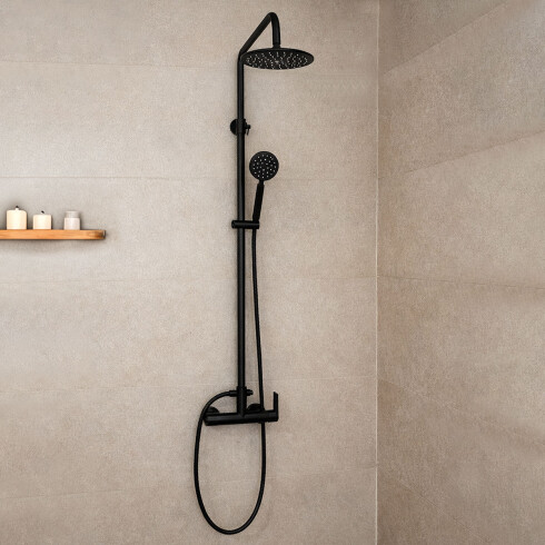 GRIFERIA BARRAL DUCHA EXTERIOR EN NEGRO MATE - SERIE SALEMI 000