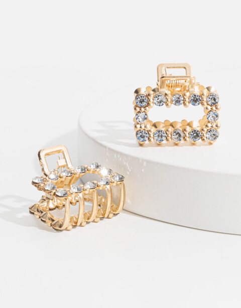 Broches Sets Strass Set De Broches De Formato Cuadrado - Combinacion Bicolor