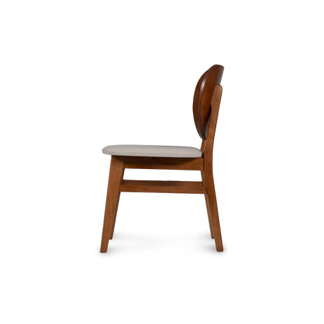 Silla Cleo - Nogal - Respaldo laminado - Tela Rústica Natural 93