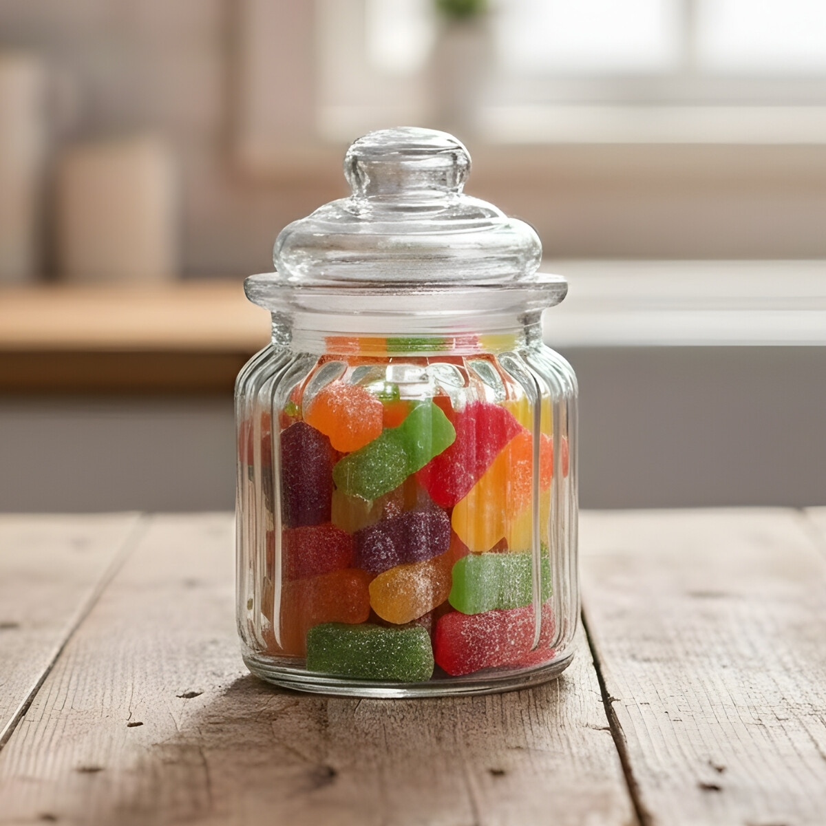 Frasco de vidrio con tapa 300 ml - TRANSPARENTE 