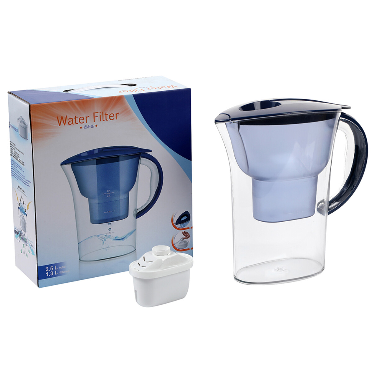 Jarra Purificadora de Agua Filtro Capacidad 2.5 L Filtrado - Color Azul 
