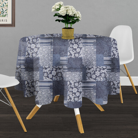 Mantel Bukara Peva Redondo 160 cm 1009 PATCH AZUL