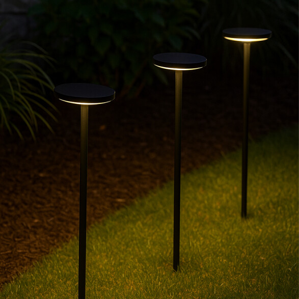 Pincho caminero LED negro 8W cálido 160cm IP65 ZU0202