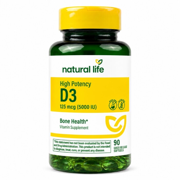 VIT. D3 125 MCG (5000 IU) NAT. LIFE FR. única