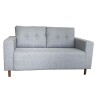 Sofa 2 cuerpos tela Gris Brillo con respaldo semi capitoneado Sofa 2 cuerpos tela Gris Brillo con respaldo semi capitoneado